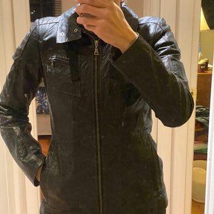 Danier moto style leather jacket black size small